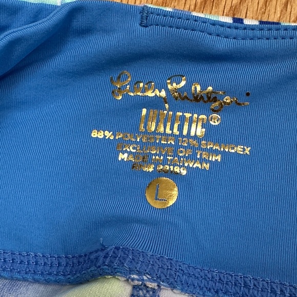 Lilly Pulitzer Blue Luxletic crop Leggings size large - Picture 2 of 5
